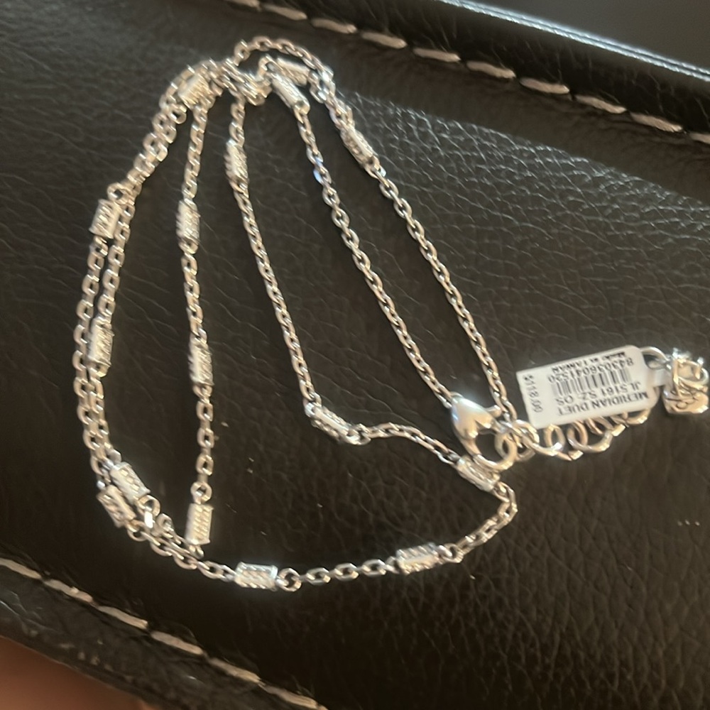 Meridian Duet Elegant Silver Chain Necklace - Picture 3 of 3